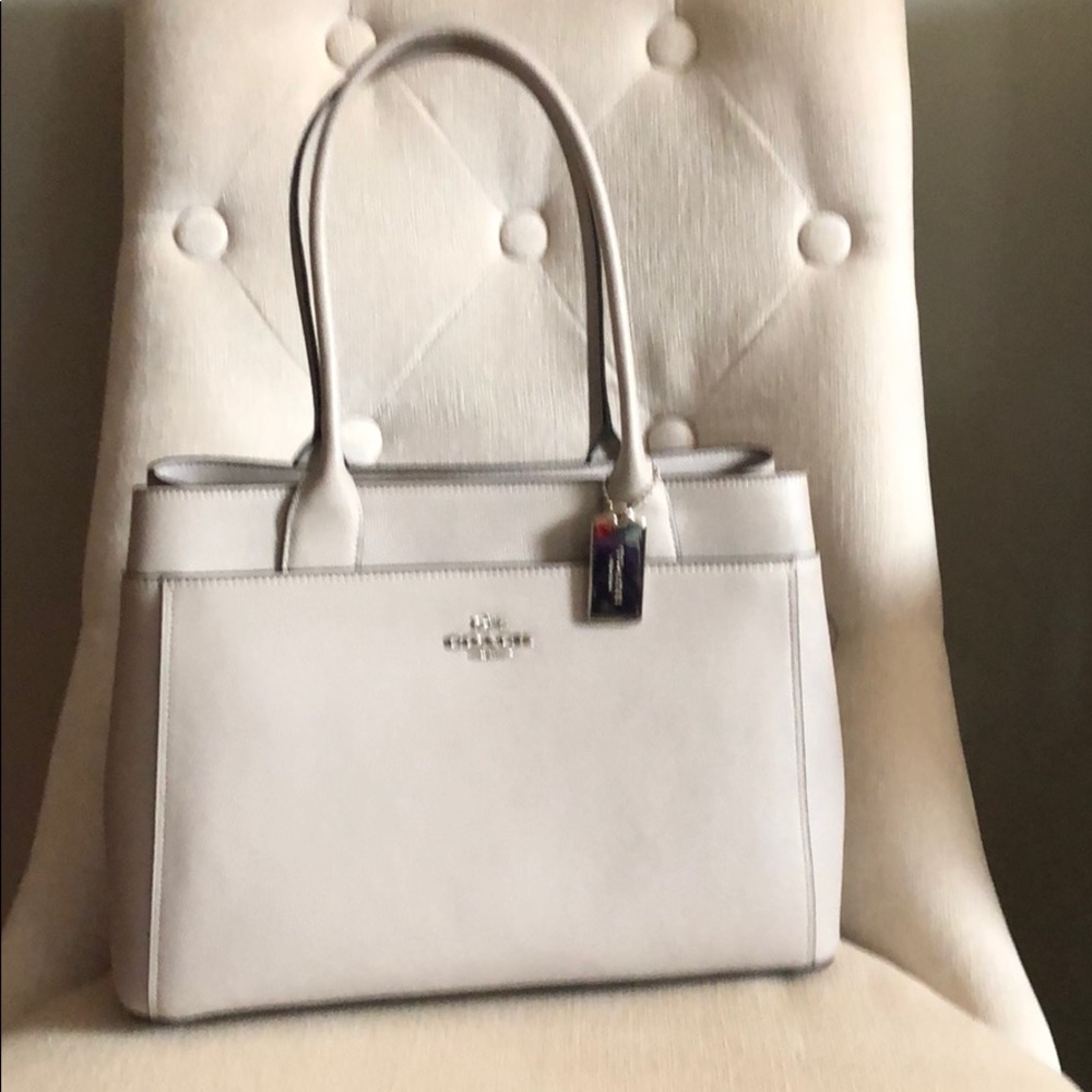 Light gray pebbled leather purse! Very Classy!